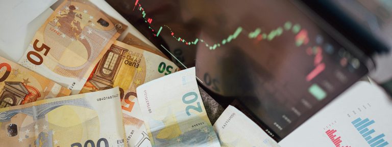 Euro currency banknote.